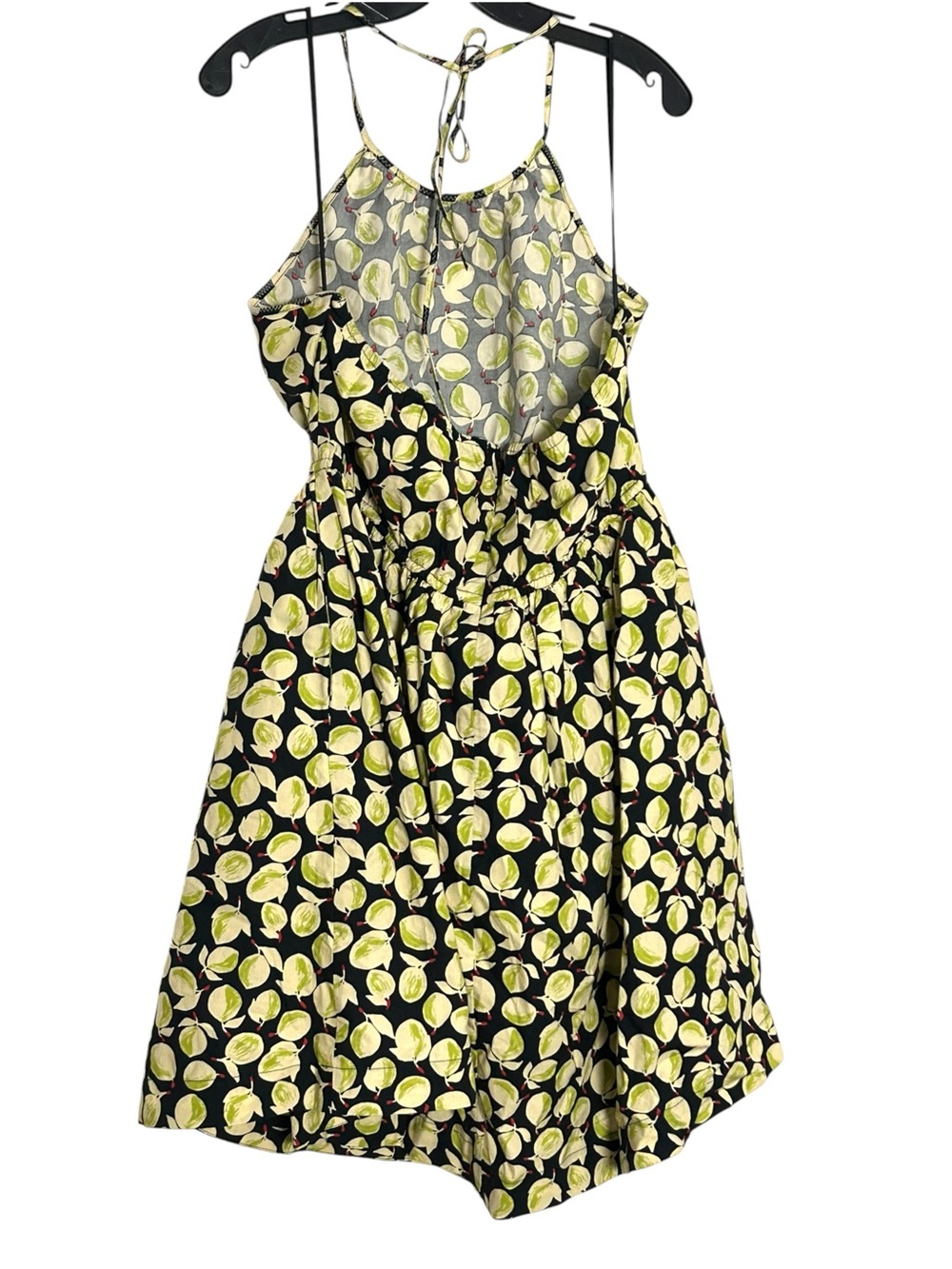 J.Crew Lemon Print Halter Dress XL NWT Adjustable Waist Cotton - Picture 6 of 11